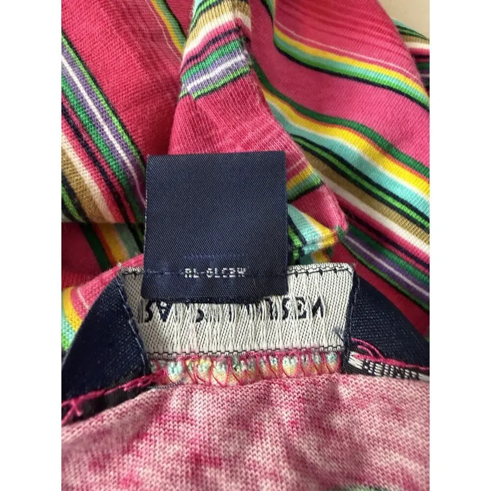 Ralph Lauren Girls Tank Maxi-Dress Pink Striped Size XL (16) Lightweight Cotton